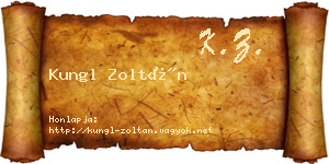 Kungl Zoltán névjegykártya